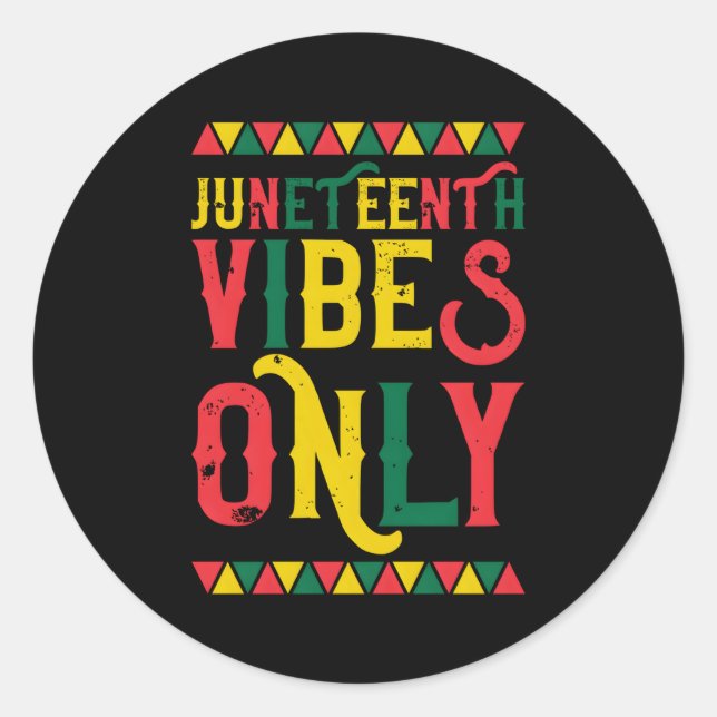 African American Junenth S Only 1865 Classic Round Sticker (Front)