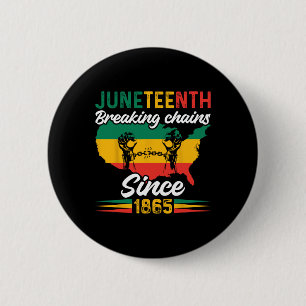 African American Juneteenth 1865 Black History Mon Button