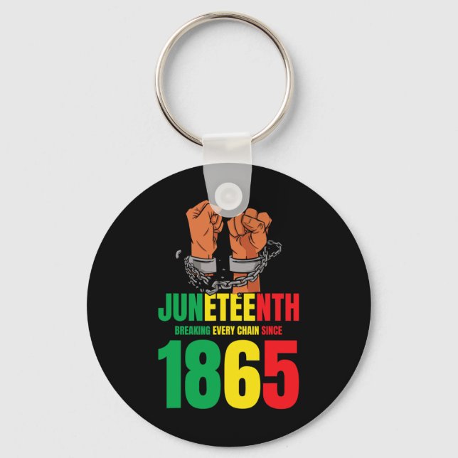 African American Juneteenth Breaking Every Chain S Keychain (Front)