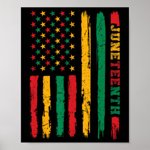 African American Juneteenth Flag 1865 Freedom Day Poster