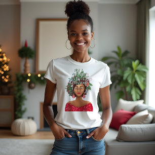 African American Just A Girl Who Love Christmas Tri-Blend Shirt