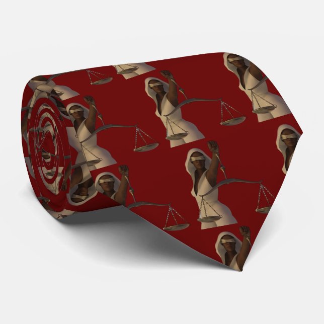 African-American Justice Goddess Lawyer Attorney  Neck Tie (Rolled)