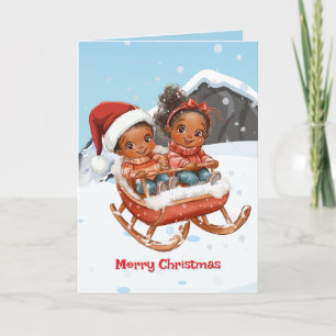 African American Kids Christmas card