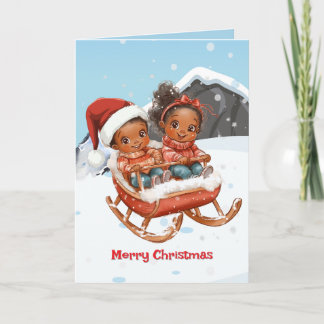 African American Kids Christmas card