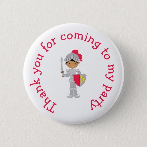 African American Knight Thank you for coming Button