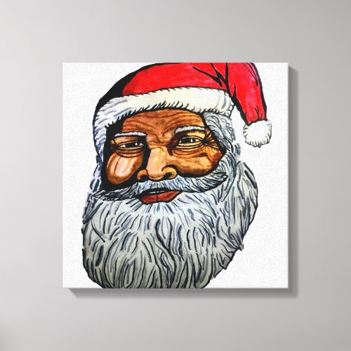 AFRICAN AMERICAN KRIS KRINGLE  CANVAS PRINT