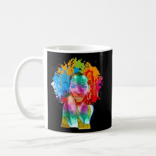 African American Lady Afro Painting Coffee Mug