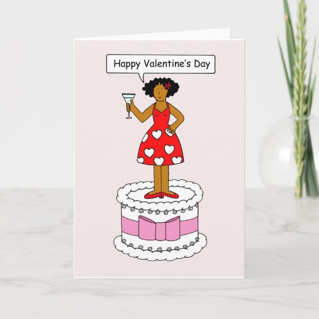African American Lady Valentine Card (Front)