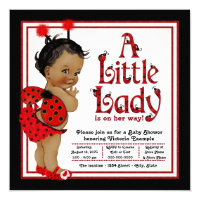 African American Ladybug Baby Shower Card