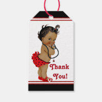 African American Ladybug Baby Shower Gift Tags