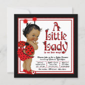African American Ladybug Baby Shower Invitation (Front)
