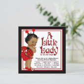 African American Ladybug Baby Shower Invitation (Standing Front)