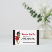 African American Ladybug Diaper Raffle Tickets Enclosure Card (Standing Front)