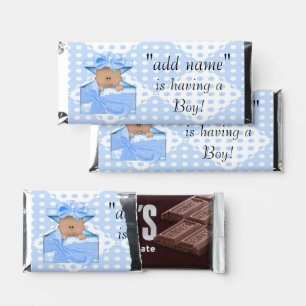African American / Latino Boy Baby Shower Favor Hershey Bar Favors
