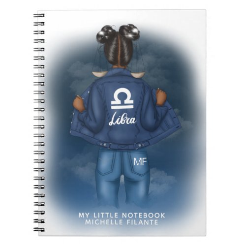 African American Libra Zodiac Sign Personal Notebook