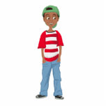African American Little Cute Cartoon Boy Achai Pho Statuette at Zazzle
