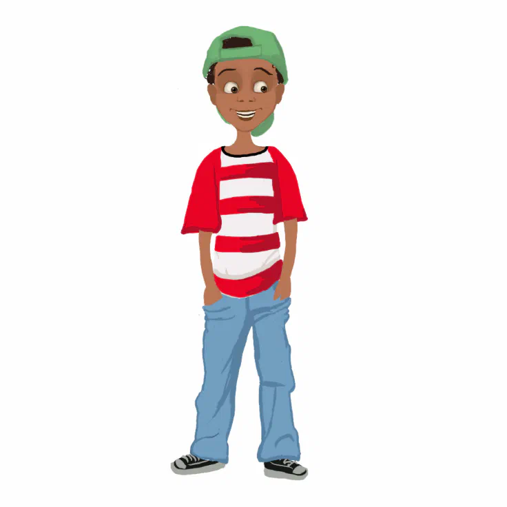 cartoon little black boy