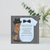 African American Little Man Baby Boy Shower Invitation (Standing Front)