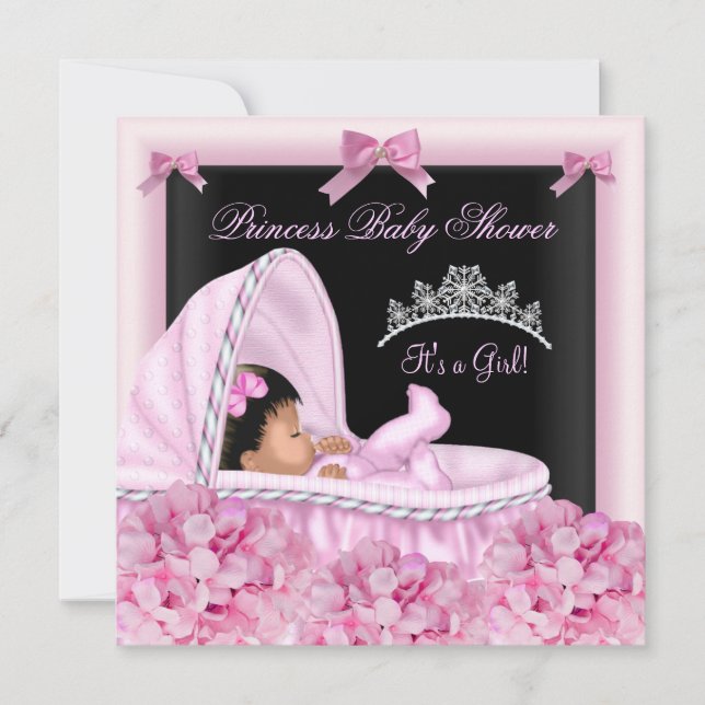 African American Little Princess Baby Shower Girl Invitation (Front)