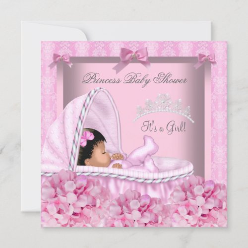 African American Little Princess Baby Shower Girl Invitation