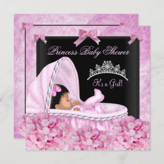 African American Little Princess Baby Shower Girl Invitation