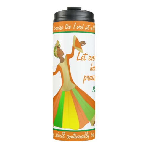 African American Liturgical Dancer  Scriptures Thermal Tumbler