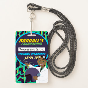 African American Mad Scientist Boy Birthday Badge