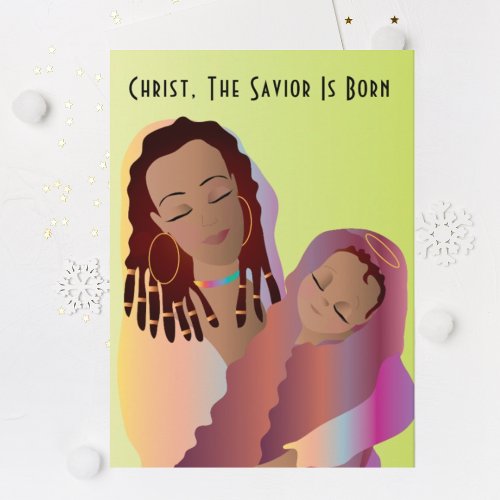 African American Madonna and Child Christmas Card