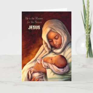 African American Madonna and Child Christmas Cards