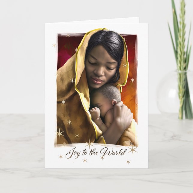 African American Madonna and Child Christmas Cards (Front)