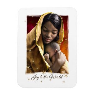 African American Madonna Christmas Magnets