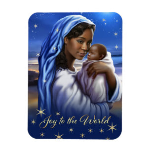 African American Madonna Christmas Magnets