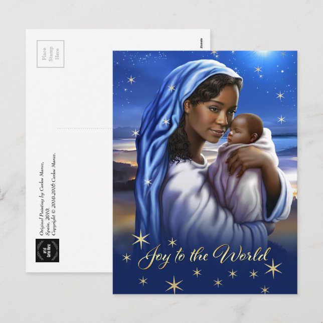 African American Madonna Christmas Postcards (Front/Back)