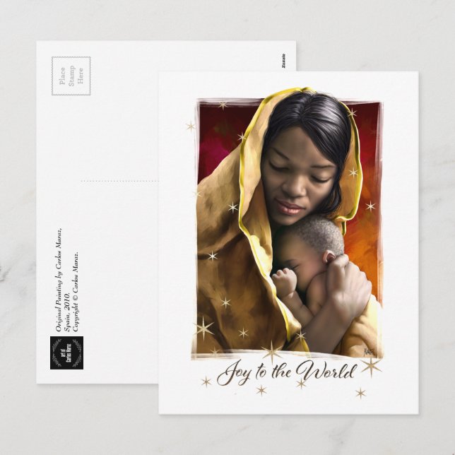 African American Madonna Christmas Postcards (Front/Back)