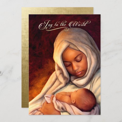 African American Madonna Flat Christmas Cards