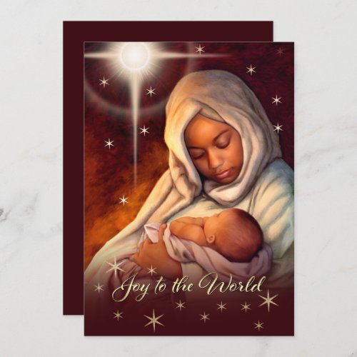 African American Madonna Flat Christmas Cards