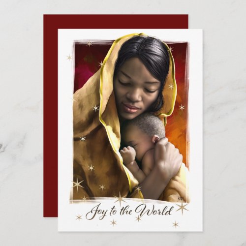 African American Madonna Flat Christmas Cards