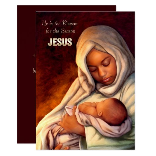 African American Madonna Flat Christmas Cards | Zazzle