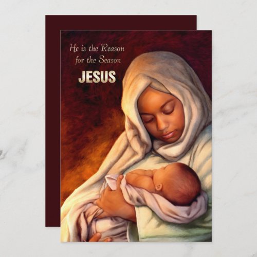 African American Madonna Flat Christmas Cards