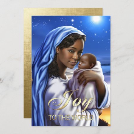 African American Madonna Flat Christmas Cards