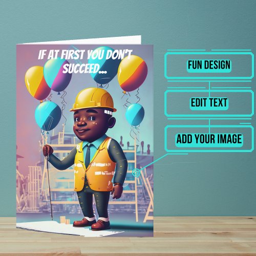 African American Male Engineer Birthday Card