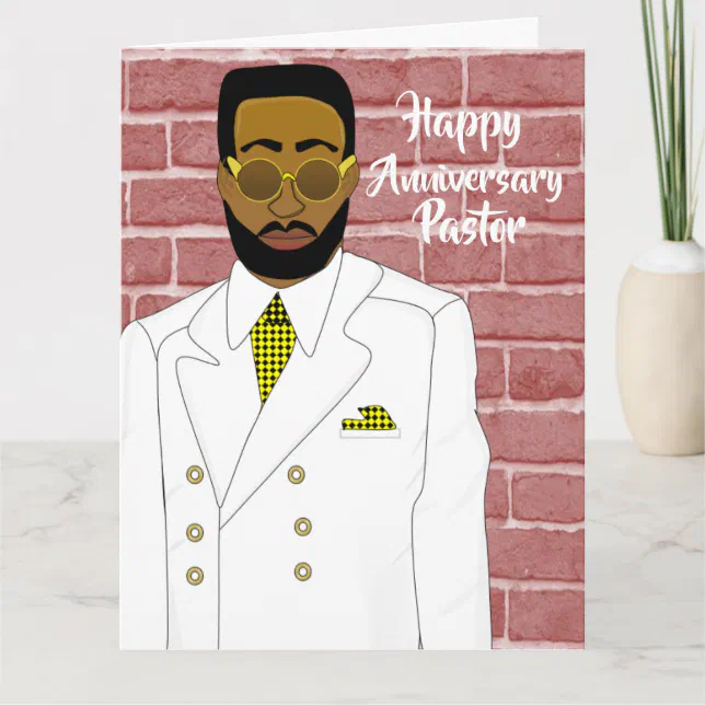 African American Male Pastor's Anniversary Card | Zazzle