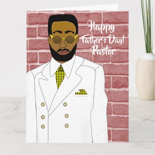 African American Male Suit Pastors Fathers Day Card