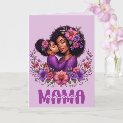 African American Mama  Daughter Mothers Day Card