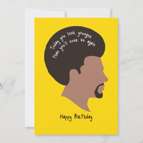 African American Man With Afro Hair Card