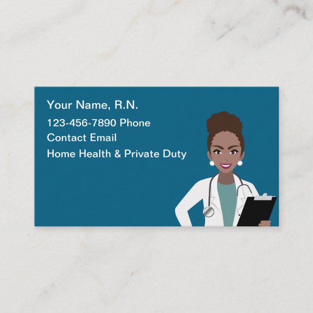African American Medical Nurse Calling Card (Front)