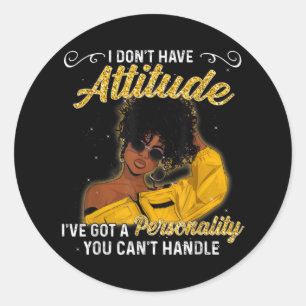 African American Melanin Queen Black Girl Magic Af Classic Round Sticker