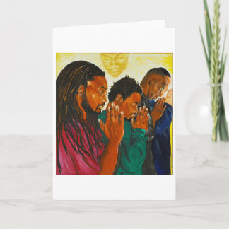 African American Men Praying Card