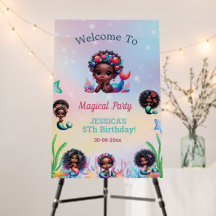 African American Mermaid 5Th Birthday
