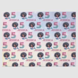 African American Mermaid 5Th Birthday  Tissue Paper